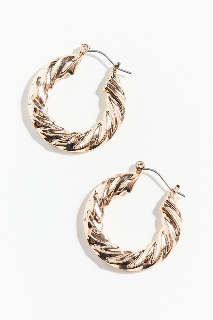 Jacie Textured Mini Hoop Earring Urban Outfitters