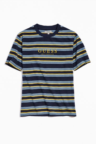 guess striped shirt blue