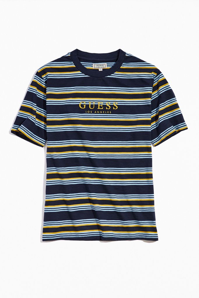 GUESS Navy Blue Stripe Tee | Urban Outfitters Canada