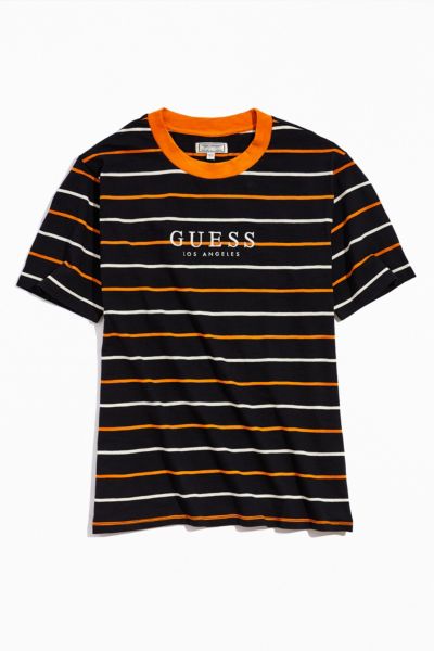 GUESS Stripe Embroidered Text Tee | Urban Outfitters