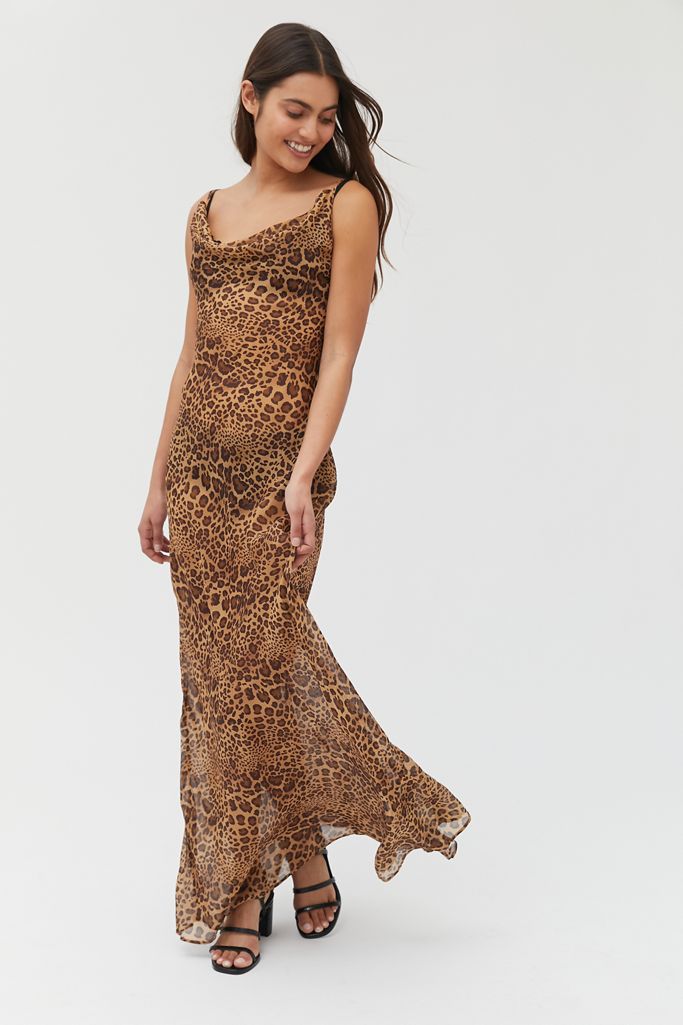 Neon Blonde Leopard Print Slip Dress | Urban Outfitters