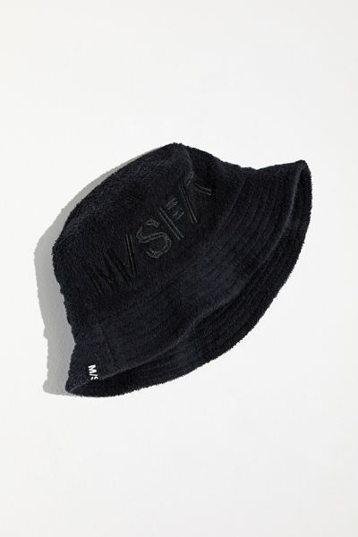 white fuzzy bucket hat
