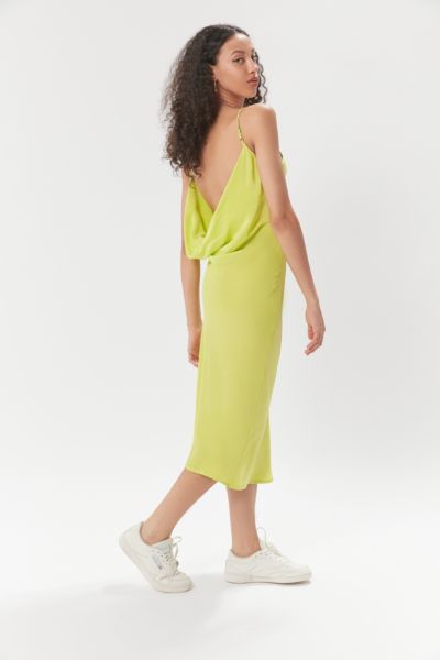 cowl back slip dress