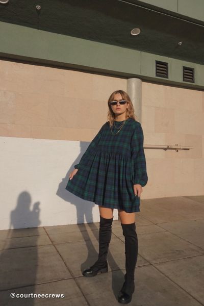 flannel babydoll dress