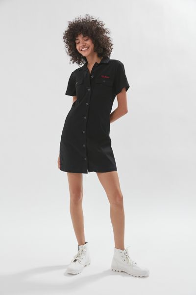 button front short sleeve dress