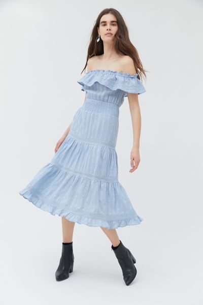 casual off the shoulder midi dress