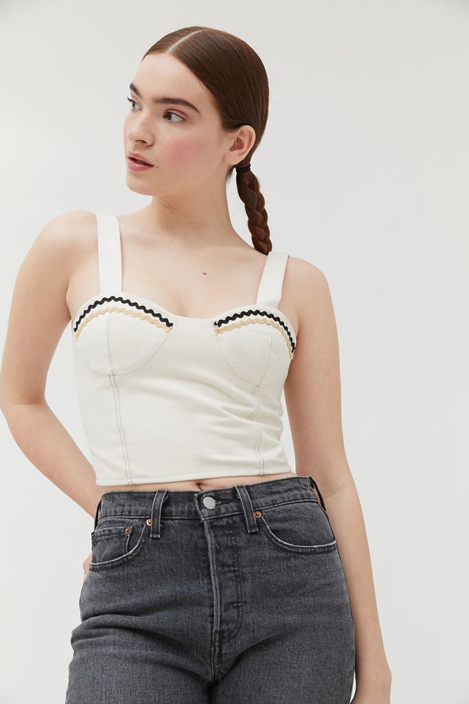 PASTICHE Zig Zag Bustier Cropped Top Urban Outfitters