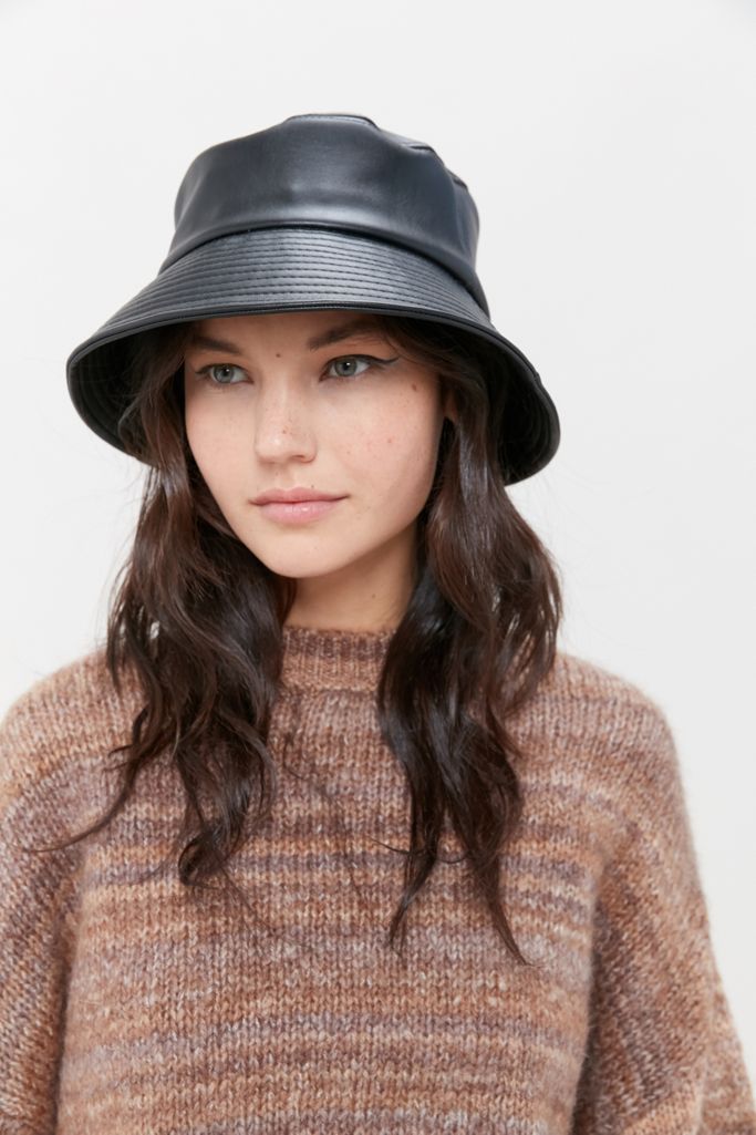 UO Faux Leather Bucket Hat Urban Outfitters