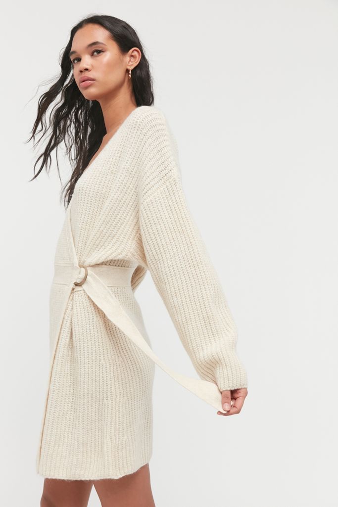 UO Logan Wrap Sweater Dress | Urban Outfitters