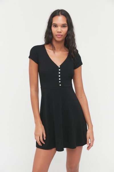 UO Lucia Ribbed Mini Dress | Urban Outfitters Canada