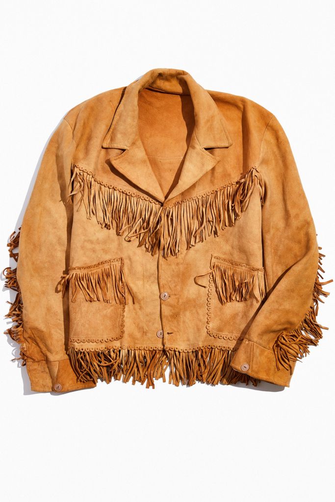 Vintage Leather Fringe Jacket | Urban Outfitters