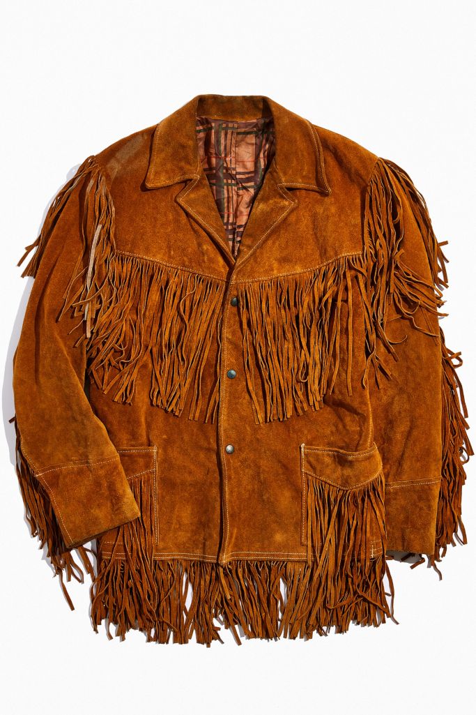 Vintage Leather Fringe Jacket Urban Outfitters 5145