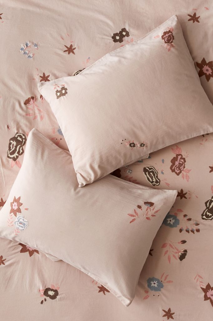Blossom Embroidered Sham Set Urban Outfitters Canada