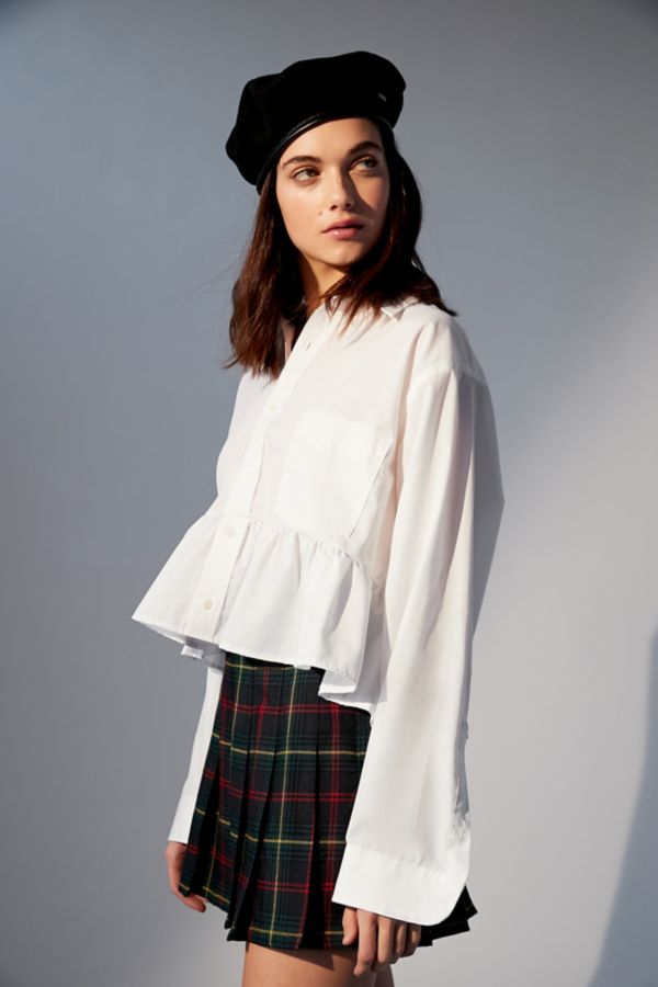 Slide View: 1: Urban Renewal Recycled Peplum Button-Down Shirt  