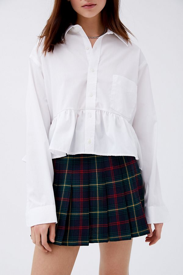 Urban Renewal Recycled Peplum ButtonDown Shirt Urban Outfitters Canada