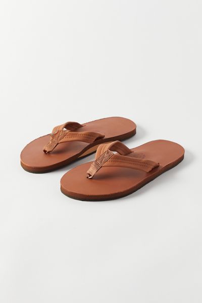 rainbow single layer leather flip flop