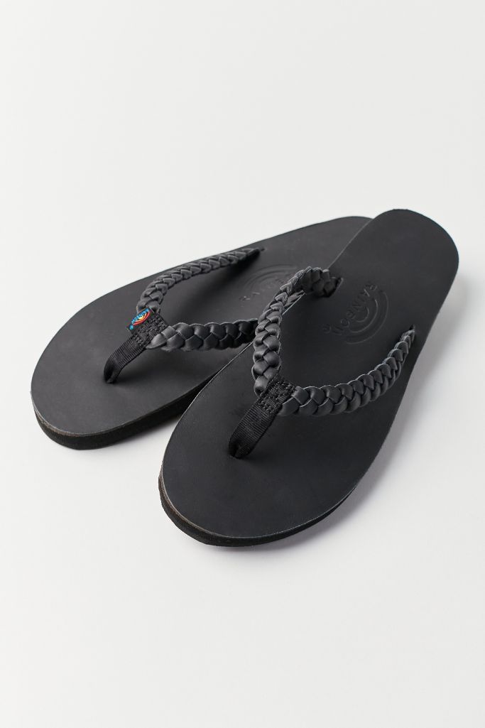 Rainbow Twisted Sister Single-Layer Leather Flip-Flop | Urban Outfitters