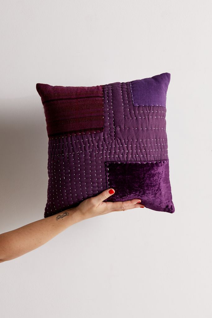 Urban Renewal Remnant Overdyed Patchwork Throw Pillow | Urban Outfitters