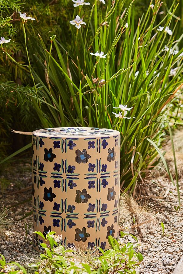 Slide View: 1: Tile Painted Ceramic Side Table