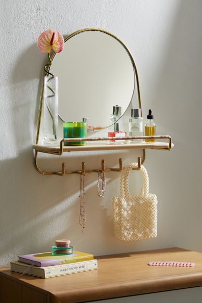 Ella Mirror Multi Hook Wall Shelf Urban Outfitters