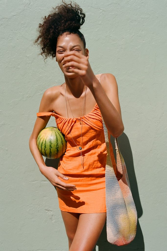 Tach Clothing Maral Linen Mini Dress Urban Outfitters Canada