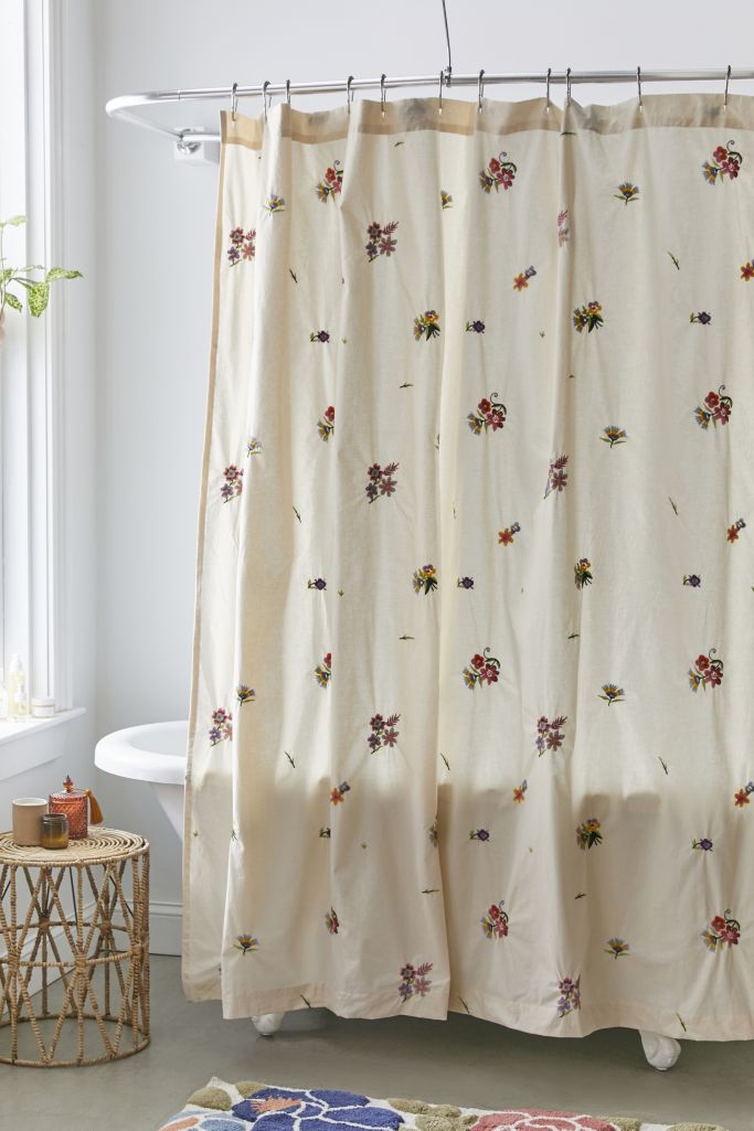 Embroidered Shower Curtain Urban Outfitters