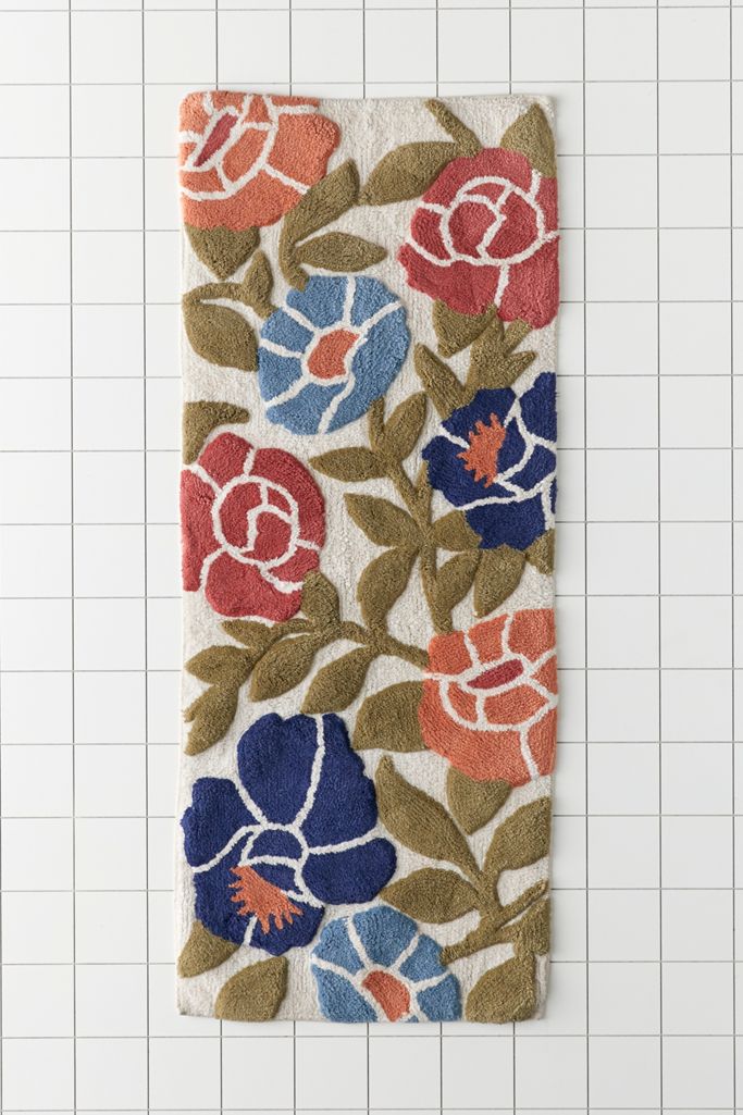Jacinta Floral Runner Bath Mat | Urban Outfitters