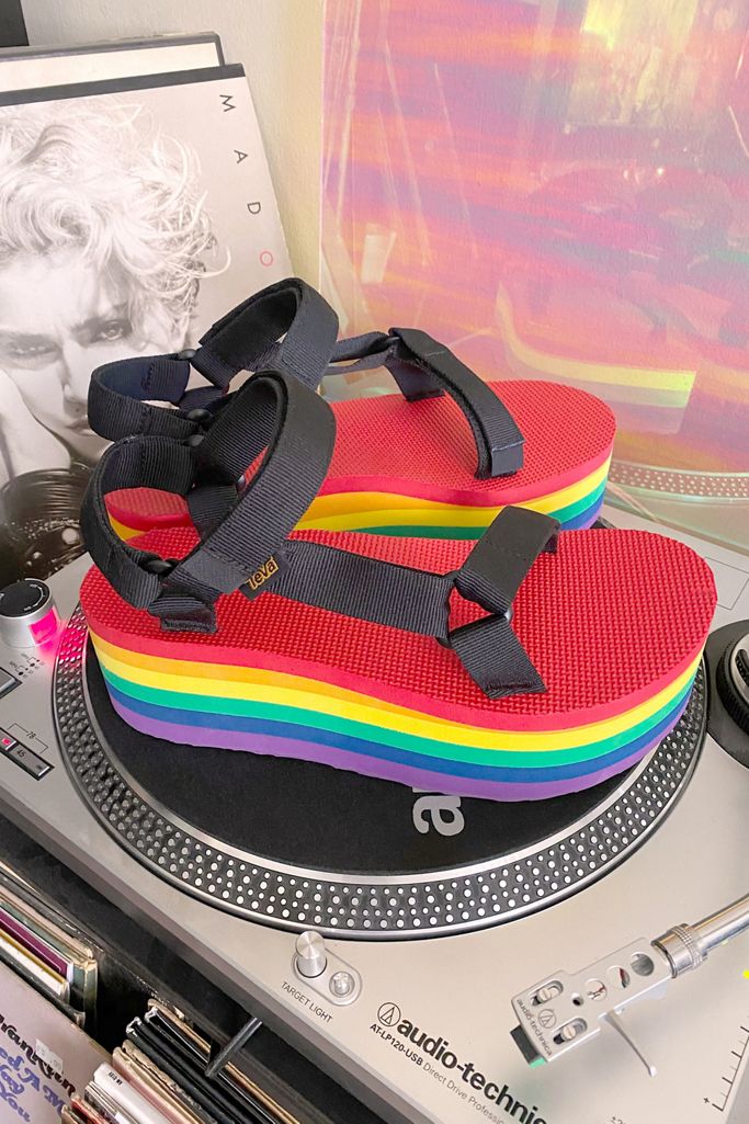 Teva Universal Flatform Rainbow Pride Sandal | Urban Outfitters Canada