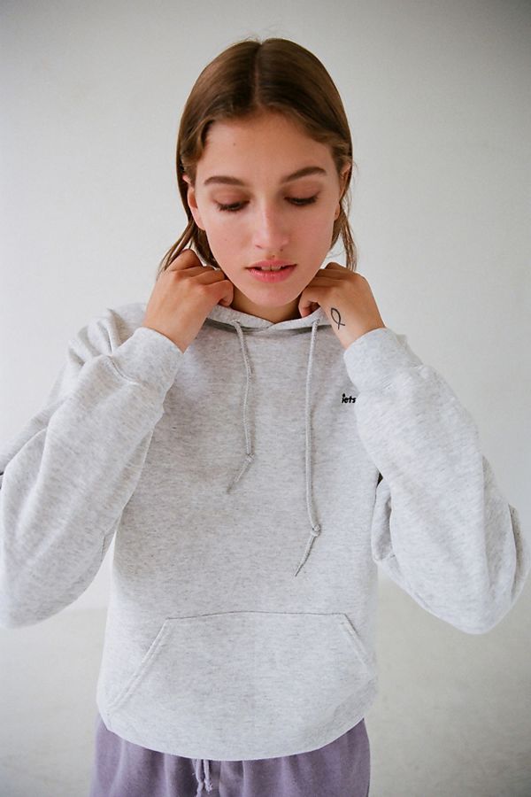 iets frans… Embroidered Grey Hoodie Sweatshirt | Urban Outfitters