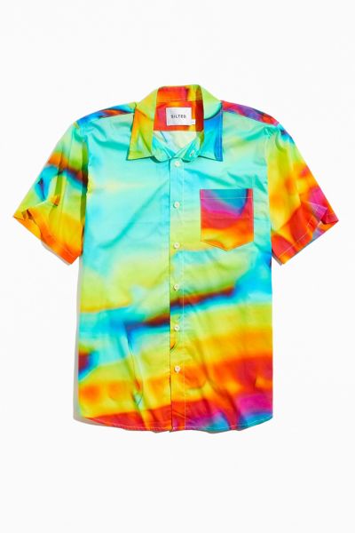 polo tie dye button down