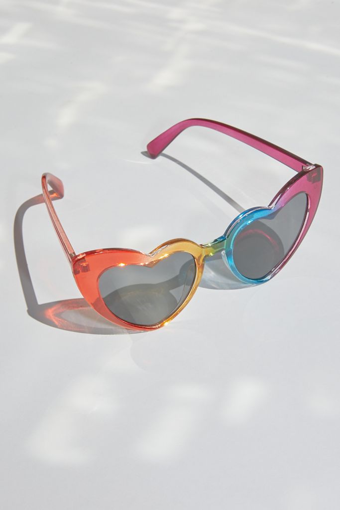 Rainbow Heart Sunglasses | Urban Outfitters