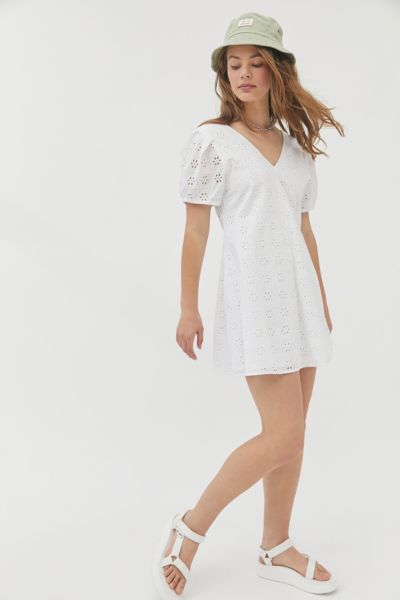 urban outfitters white eyelet dress