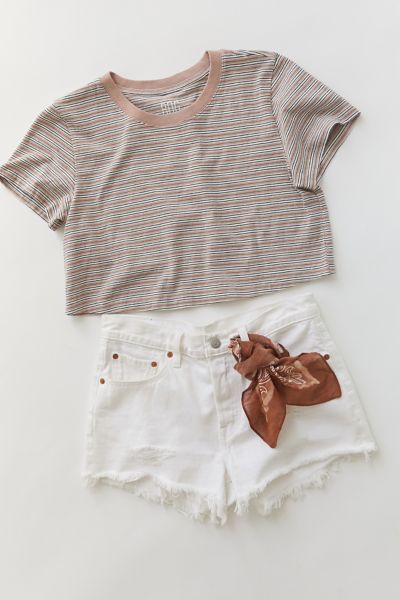 white denim short