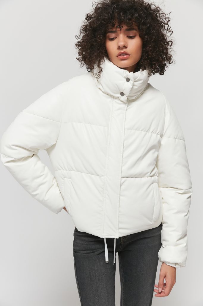 urban outfitters faux leather puffer