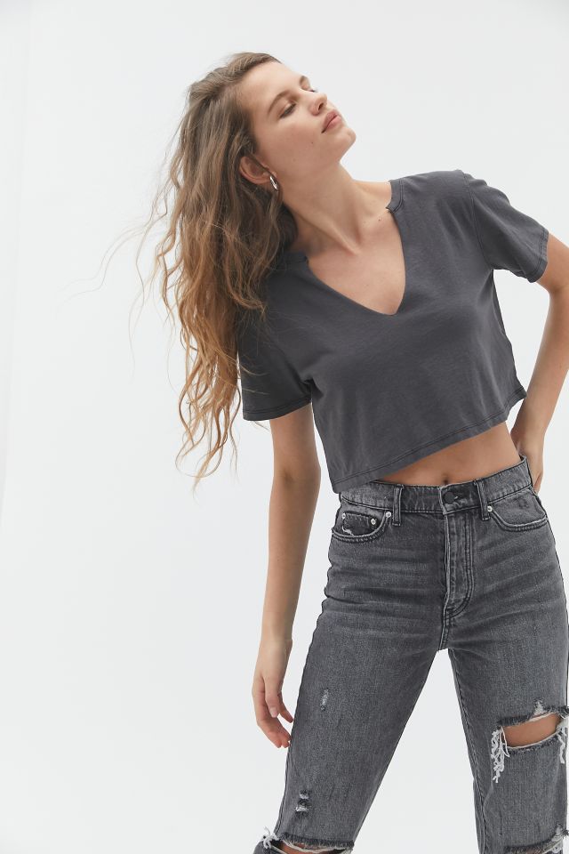 BDG Arcadian Notch Neck Cropped Tee Urban Outfitters