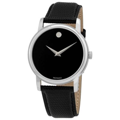movado men's 2100002 museum black stainless steel watch
