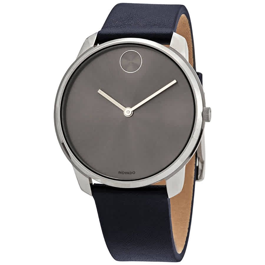 Movado Bold Quartz Grey Dial Blue Leather Men S Watch 3600586