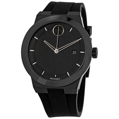 movado bold 42mm black ip case watch
