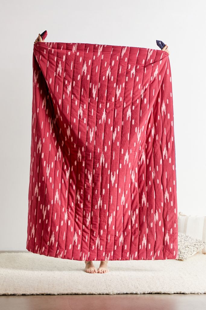 Zoe Ikat Print Throw Blanket Urban Outfitters Canada