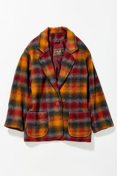 Vintage Multicolor Plaid Blazer Coat | Urban Outfitters