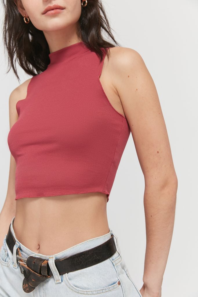 UO Mock Neck Cropped Tank Top Urban Outfitters