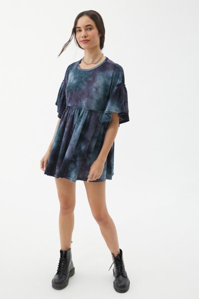 UO Baza Ruffle Mini Frock Dress | Urban Outfitters