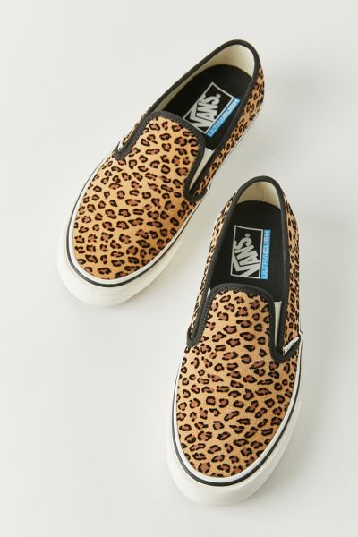 vans slip in leopard