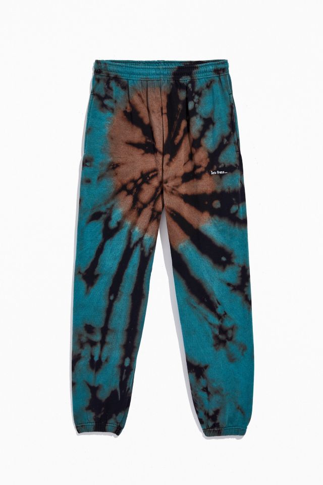 black bleach tie dye joggers