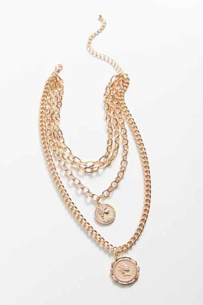 Chunky Coin Layer Necklace Urban Outfitters 