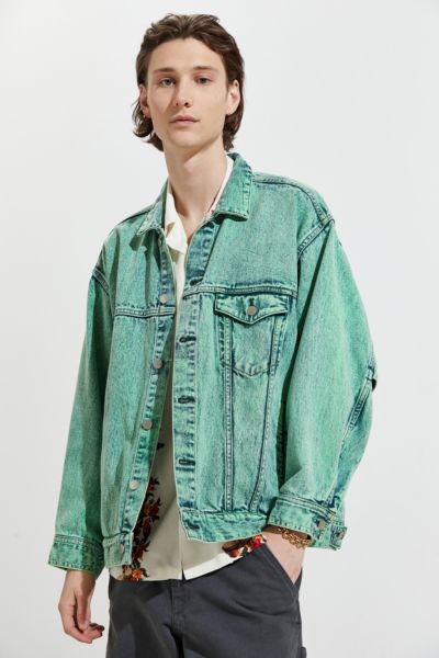 teal denim jacket