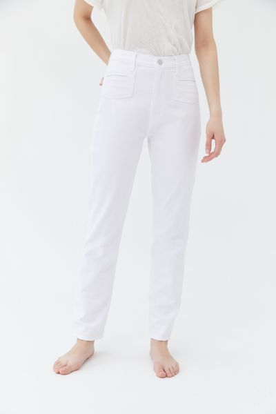 white straight leg jean