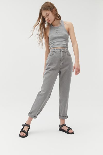 grey high waisted mom jeans