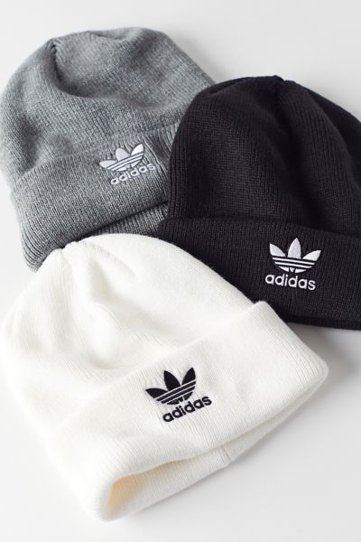 adidas trefoil beanie white