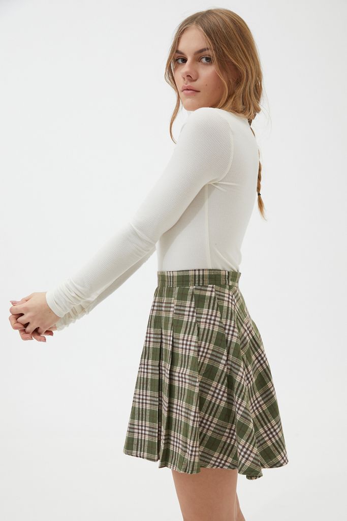 Daisy Street Plaid Pleated Mini Skirt | Urban Outfitters
